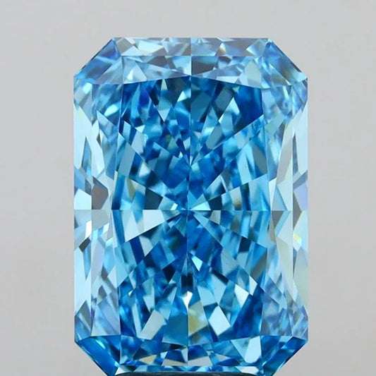 5.26ct Radiant Lab Grown Diamond (Colour Fancy Vivid Blue, Clarity VVS2, IGI Certified)