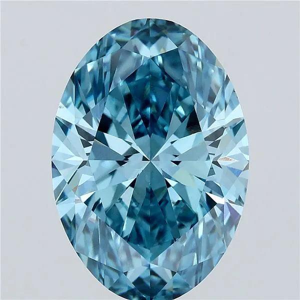 5.51ct Oval Lab Grown Diamond (Colour Fancy Vivid Blue, Clarity VS1, IGI Certified)