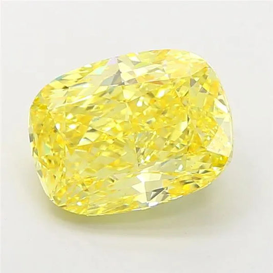5.53ct Cushion modified Lab Grown Diamond (Colour Fancy Vivid Yellow, Clarity VS2, IGI Certified)