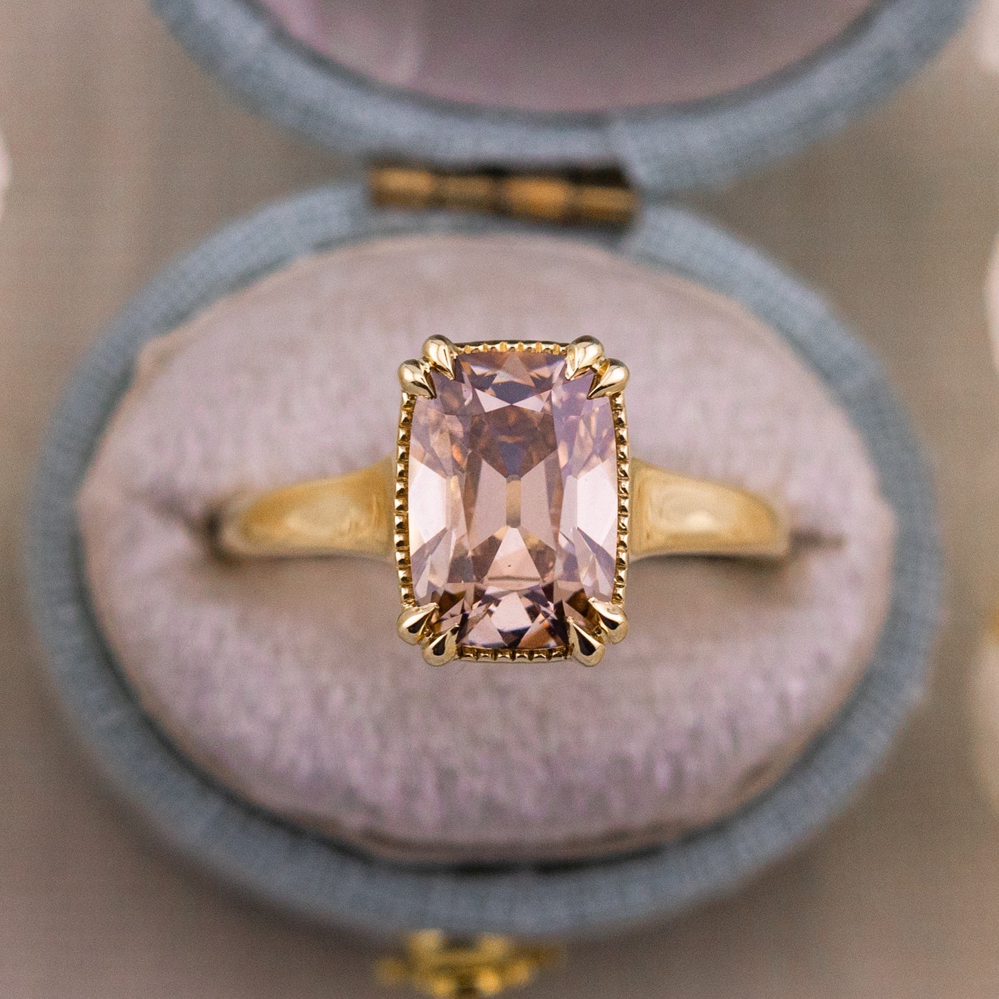 3.12ct Champagne Old Mine Cut Lab Diamond Solitaire Ring - Alice