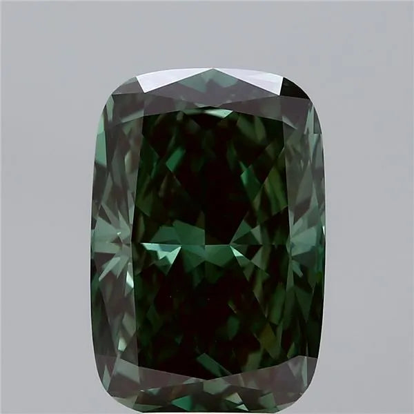 6.02ct Cushion brilliant Lab Grown Diamond (Colour Fancy Deep Green, Clarity VS1, IGI Certified)