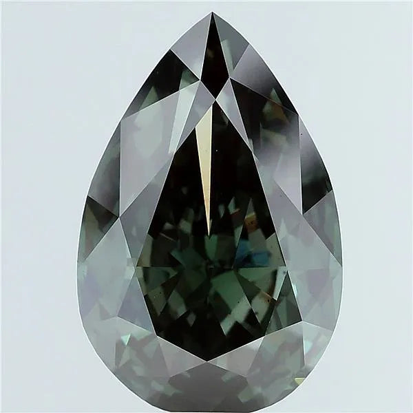 6.16ct Pear Lab Grown Diamond (Colour Fancy Deep Green, Clarity VS2, IGI Certified)