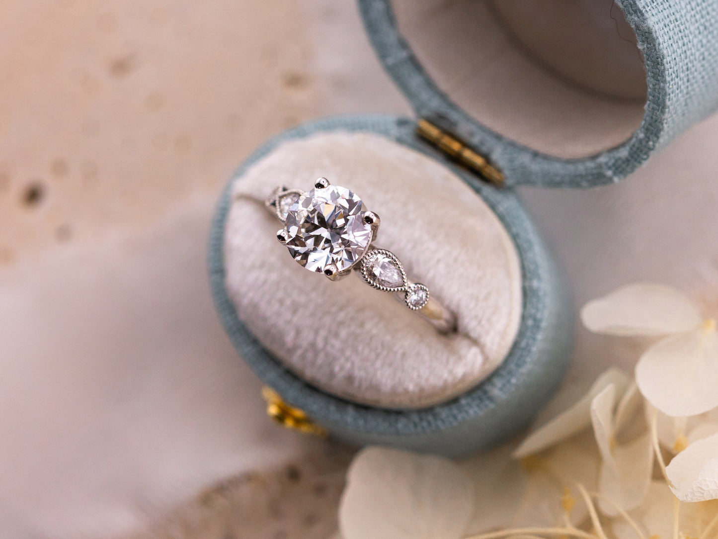 2.00ct Old European Cut Lab Diamond Ring