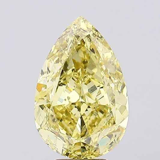 7.16ct Pear Lab Grown Diamond (Colour Fancy Vivid Yellow, Clarity SI1, IGI Certified)