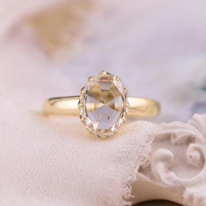 2.58ct Oval Rose Cut Lab Diamond Ring – Camille
