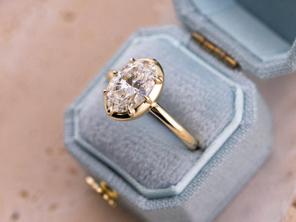 2.04ct Oval Lab Diamond Collet Ring – Clara