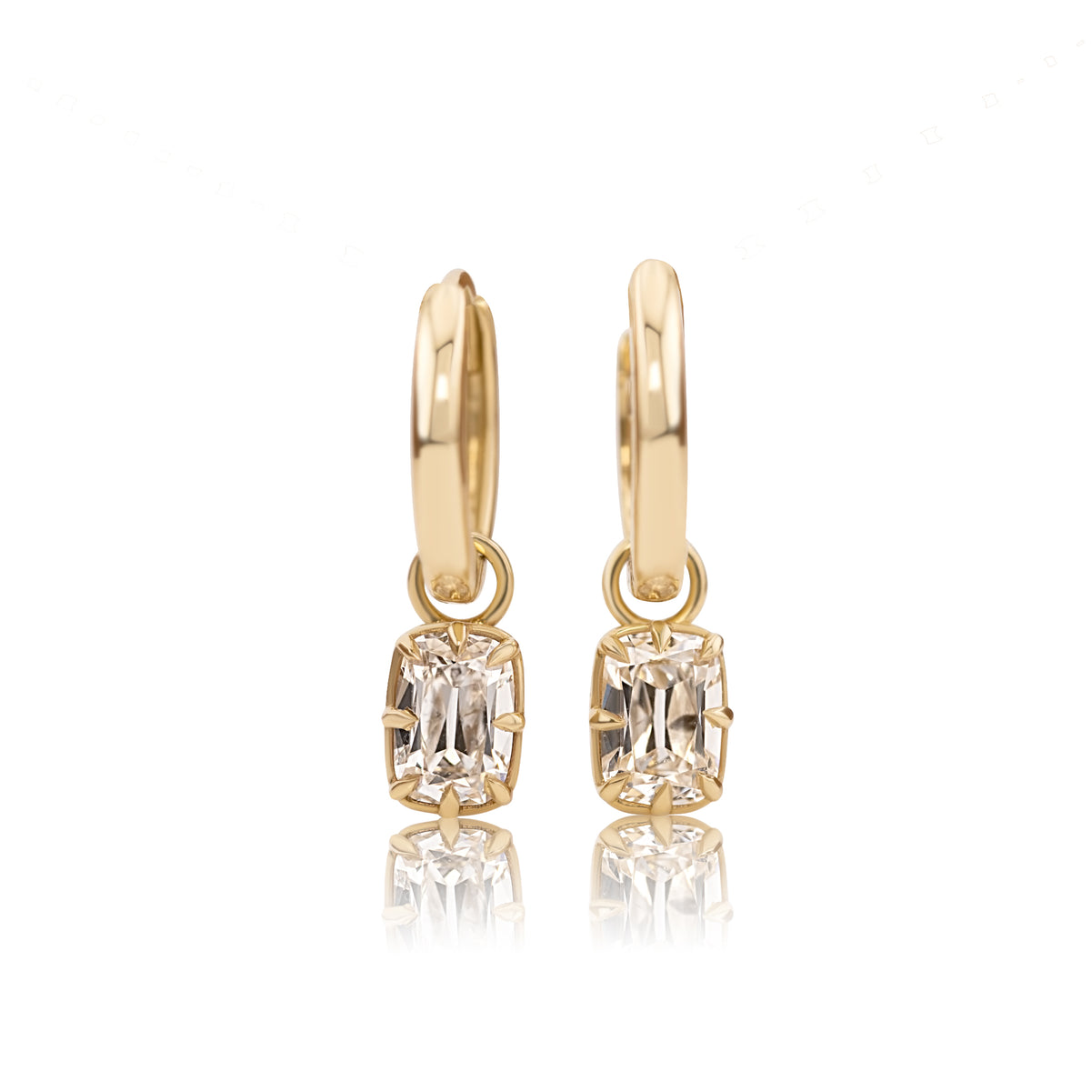 1.01ct Natural Old Mine Cut Diamond Drop Earrings – Libby
