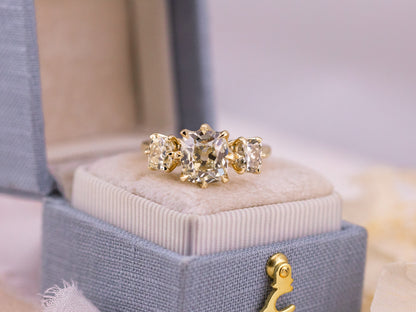 2.43ct Victorian three stone engagement ring