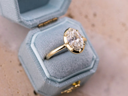 2.04ct Oval Lab Diamond Collet Ring – Clara