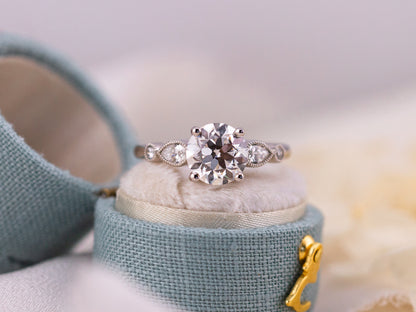 2.00ct Old European Cut Lab Diamond Ring