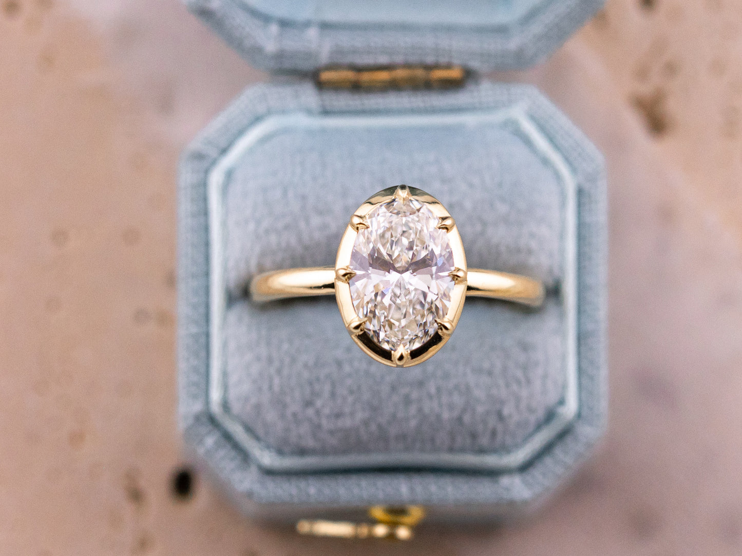 2.04ct Oval Lab Diamond Collet Ring – Clara