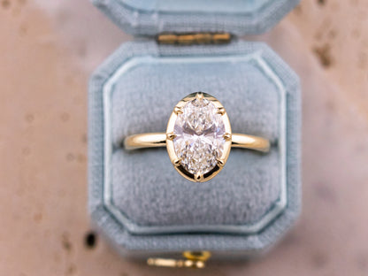 2.04ct Oval Lab Diamond Collet Ring – Clara
