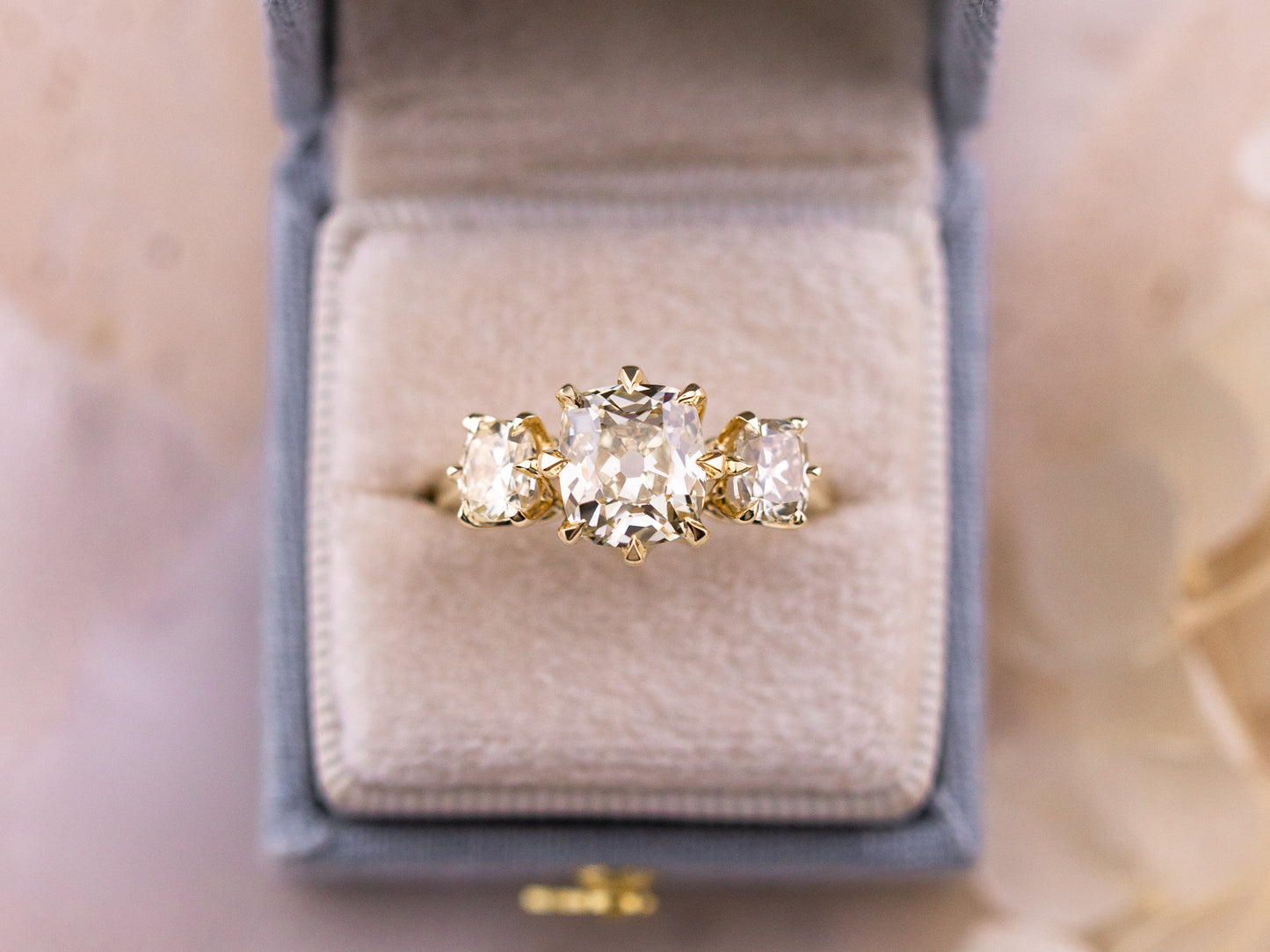 2.43ct Victorian three stone engagement ring