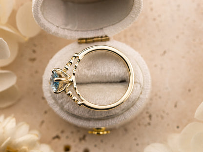 1.55ct Blue diamond marquise engagement ring - Celeste