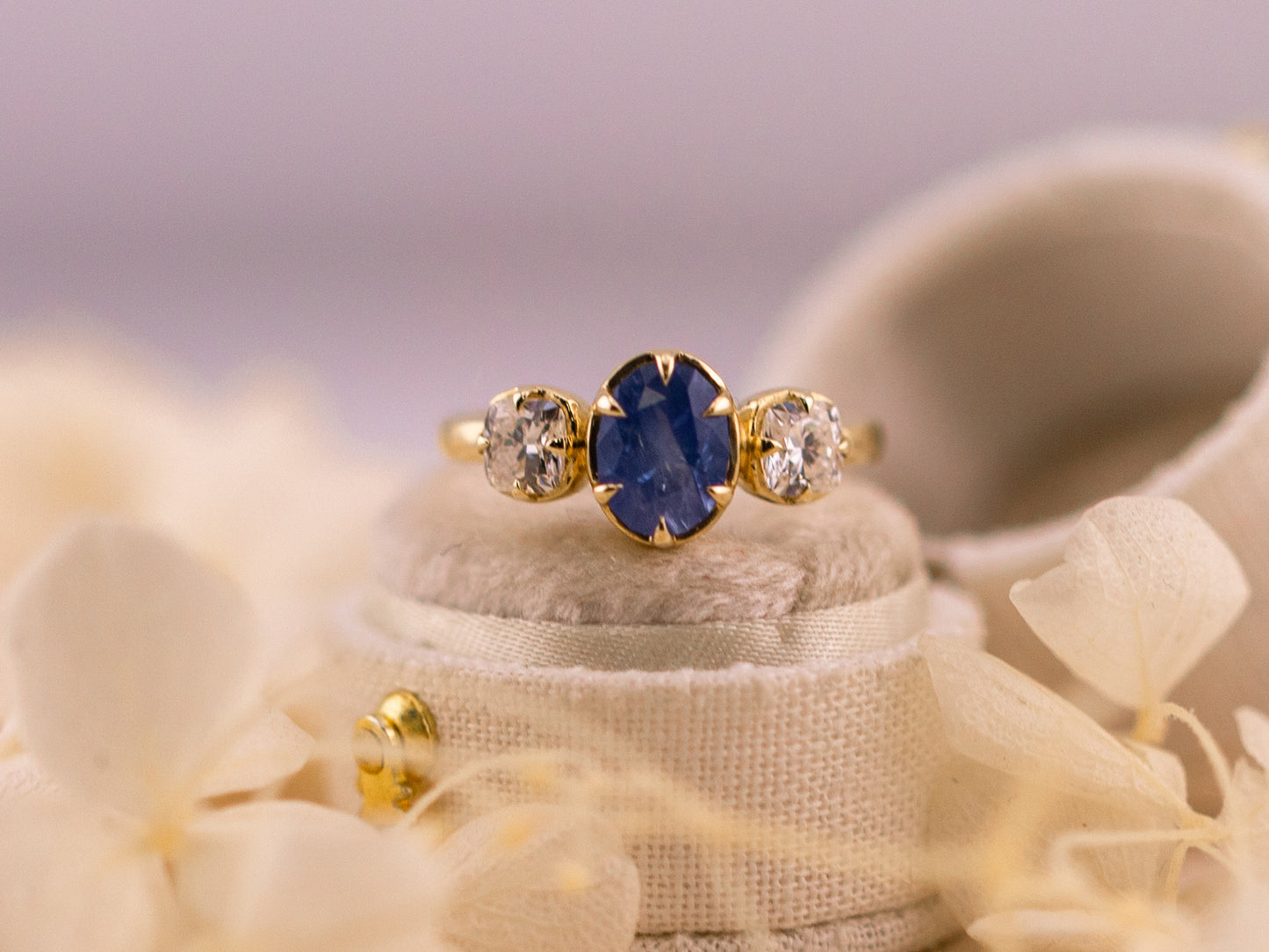 Sapphire three stone ring