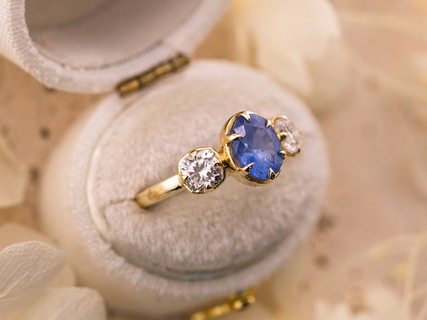 Sapphire three stone ring