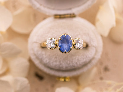 Sapphire three stone ring
