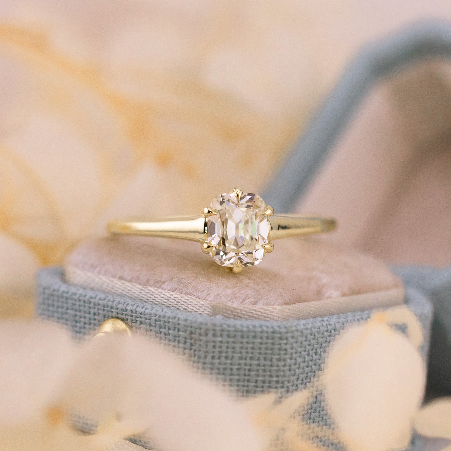 1.00ct Old Mine Cut Natural Diamond Solitaire Ring – Etta