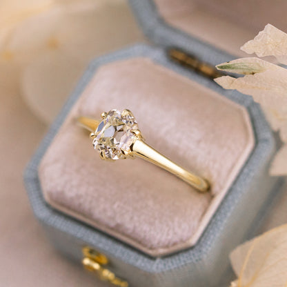 1.00ct Old Mine Cut Natural Diamond Solitaire Ring – Etta