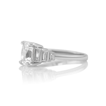 Side profile of the Kady solitaire showing the clean setting and band