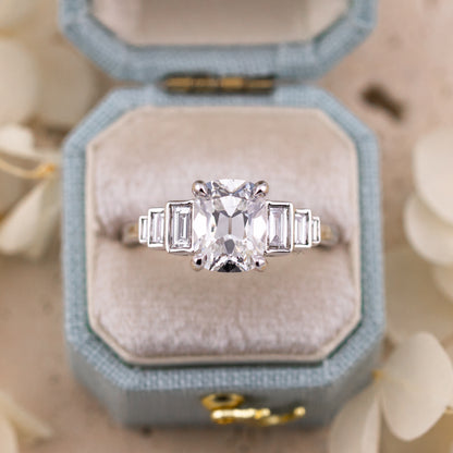 Kady solitaire worn on the hand in cool 14k white gold