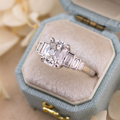 Clean solitaire silhouette of the Kady ring shown from above