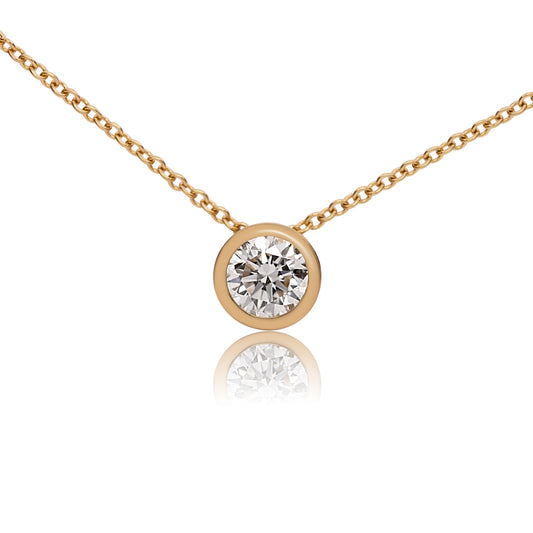 Slider Bezel Lab Diamond Pendant, 14k Gold