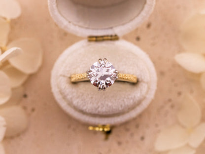 2.56ct Old European cut two tone engagement ring - the Daphne