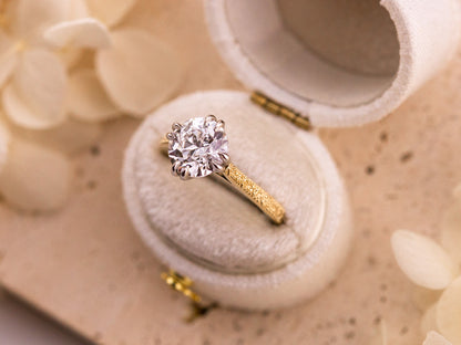 2.56ct Old European cut two tone engagement ring - the Daphne