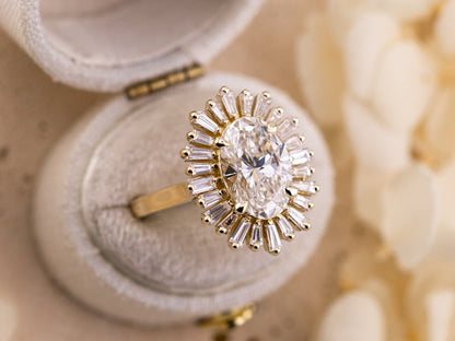 Oval cut ballerina engagement ring