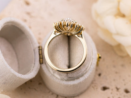 Oval cut ballerina engagement ring