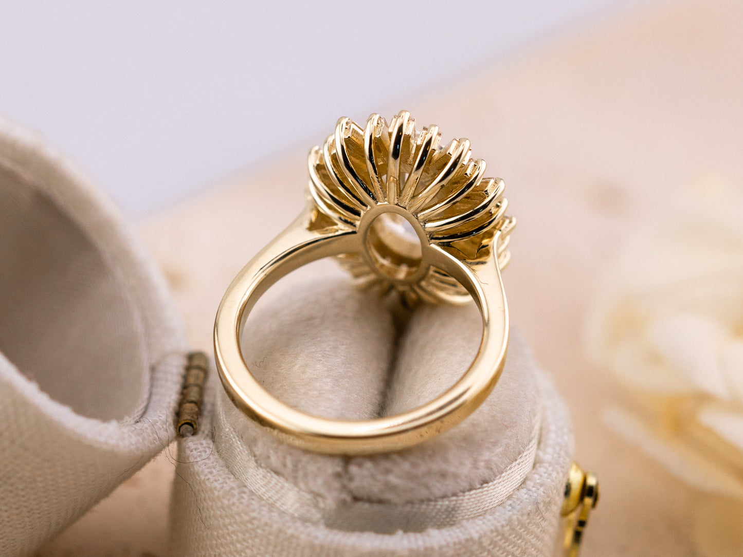 Oval cut ballerina engagement ring