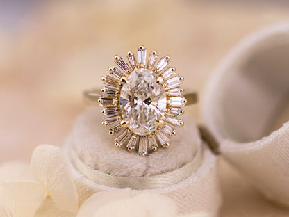Oval cut ballerina engagement ring