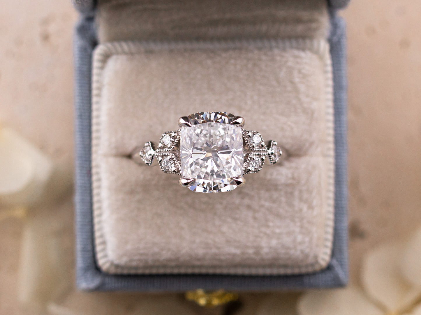 4.05ct Cushion Cut Lab Diamond Ring