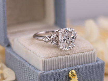 4.05ct Cushion Cut Lab Diamond Ring
