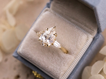 3.00ct Pear three stone engagement ring