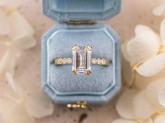 3.06ct Emerald cut engagement ring - Celeste