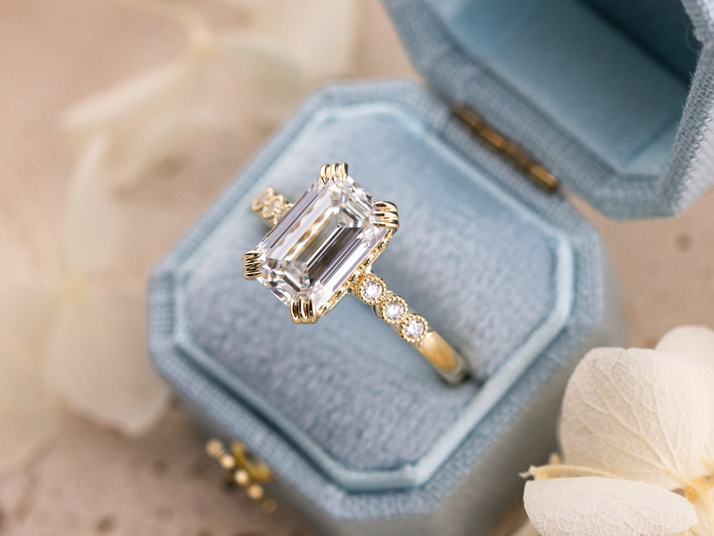 3.06ct Emerald cut engagement ring - Celeste