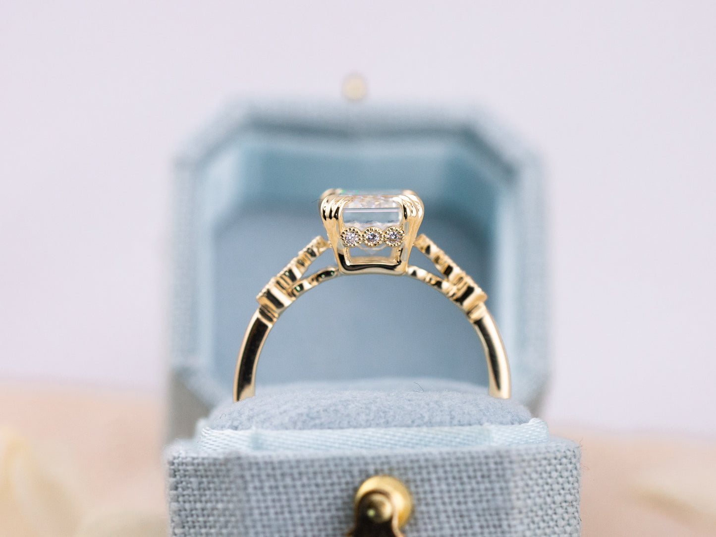 3.06ct Emerald cut engagement ring - Celeste