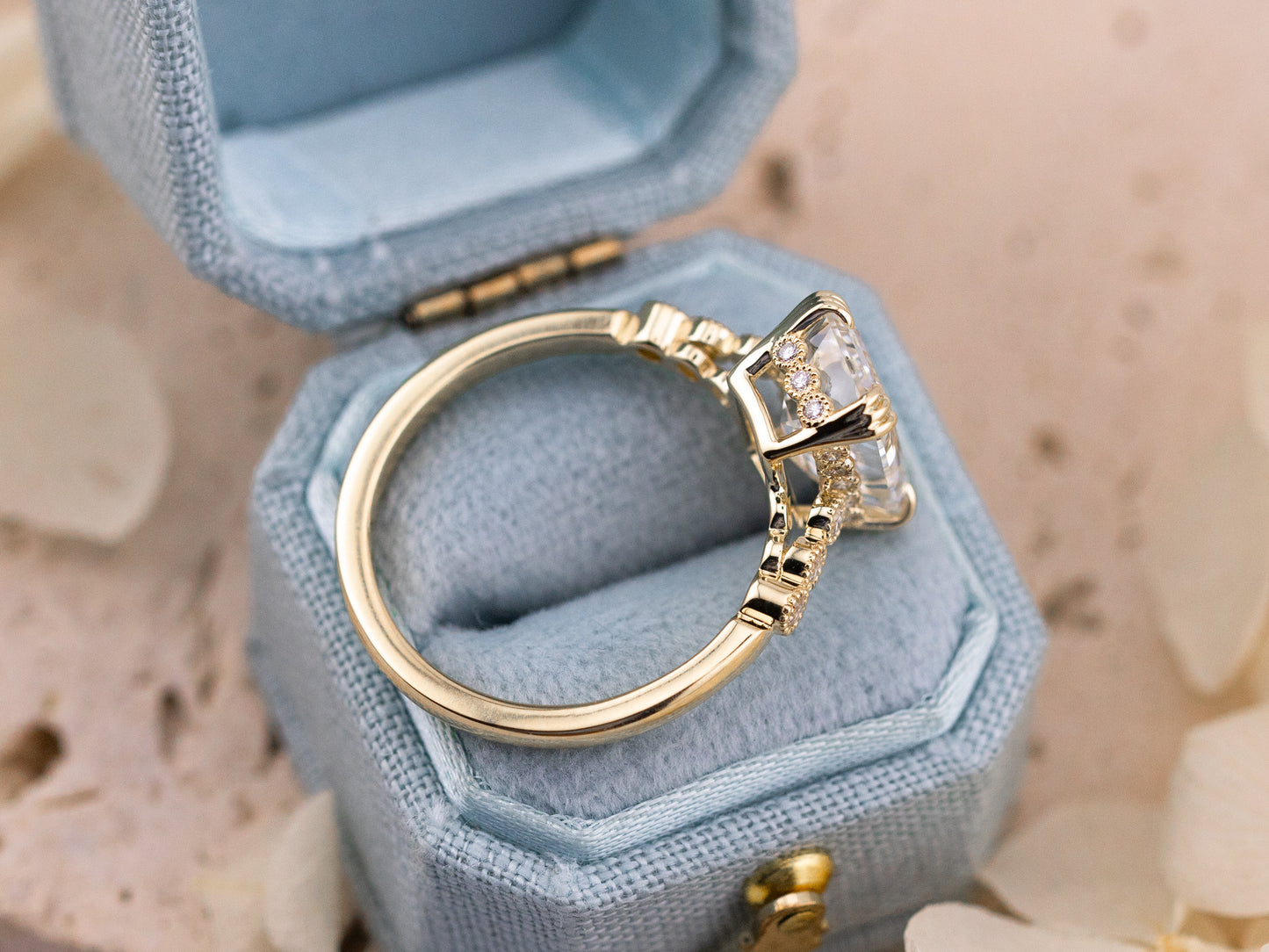 3.06ct Emerald cut engagement ring - Celeste