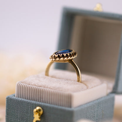 Vintage Marquise Spinel Ring, 10k Solid Gold, Size 6