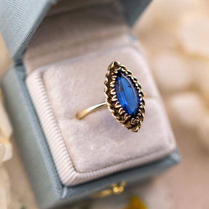Vintage Marquise Spinel Ring, 10k Solid Gold, Size 6