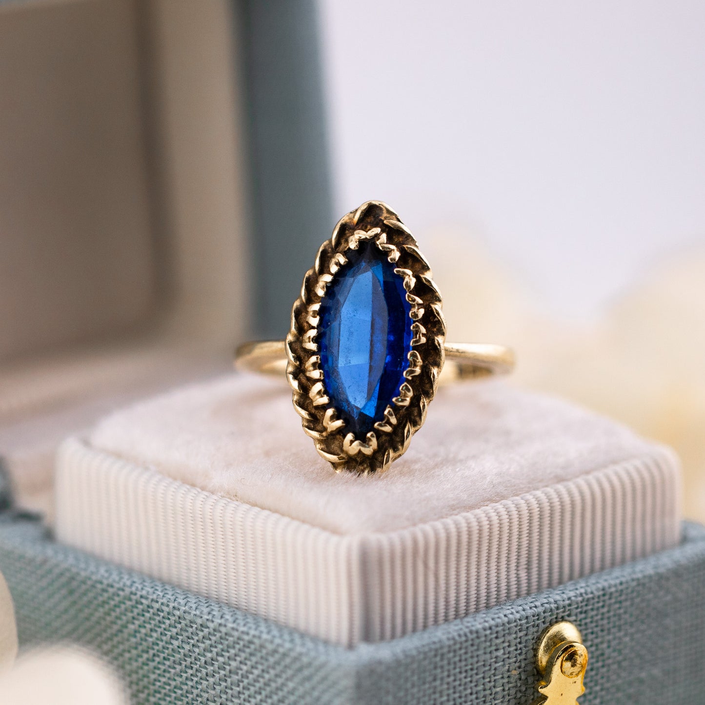 Vintage Marquise Spinel Ring, 10k Solid Gold, Size 6
