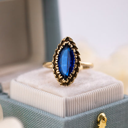 Vintage Marquise Spinel Ring, 10k Solid Gold, Size 6