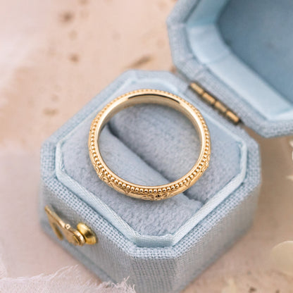 Orange blossom yellow gold wedding band, Size 5.25