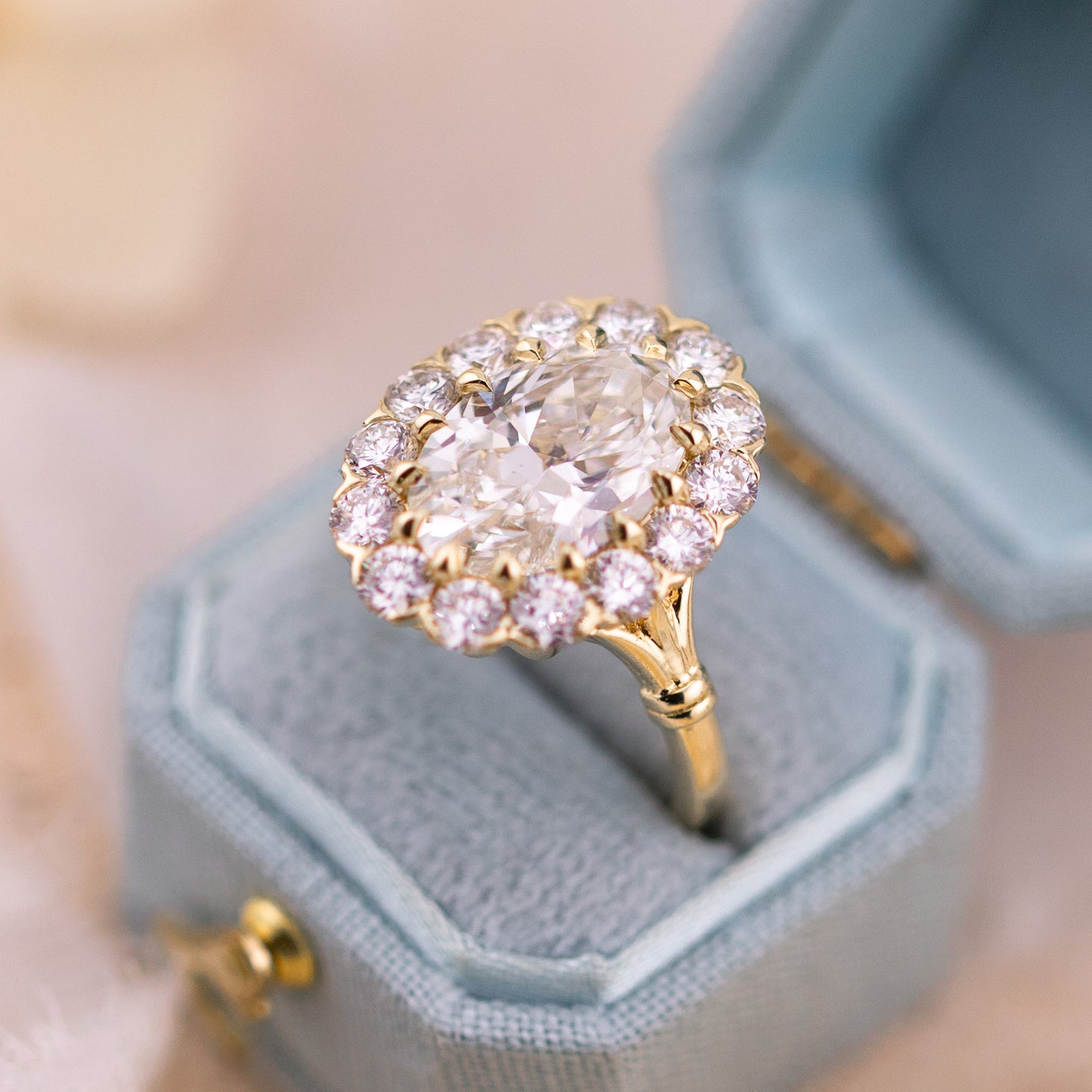 4.01ct Oval Lab Diamond Halo Ring – Callie