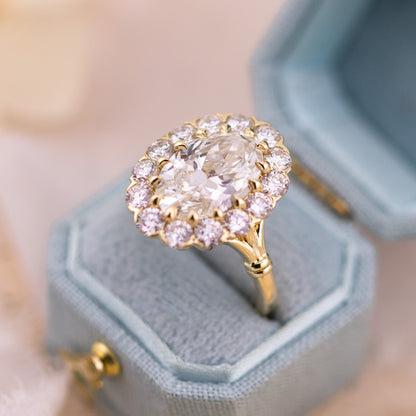 4.01ct Oval Lab Diamond Halo Ring – Callie