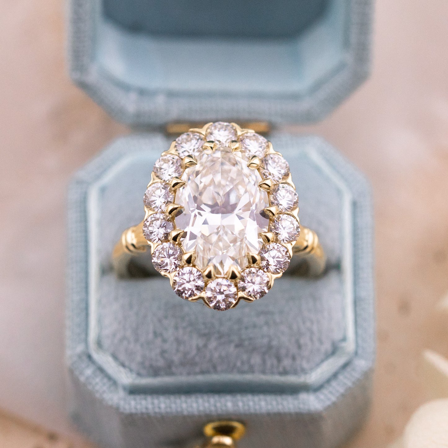 4.01ct Oval Lab Diamond Halo Ring – Callie