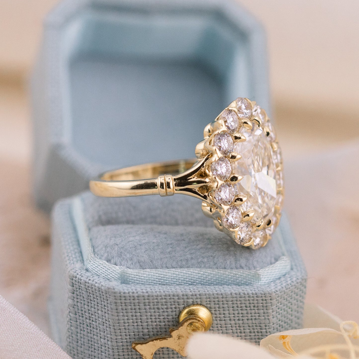 4.01ct Oval Lab Diamond Halo Ring – Callie