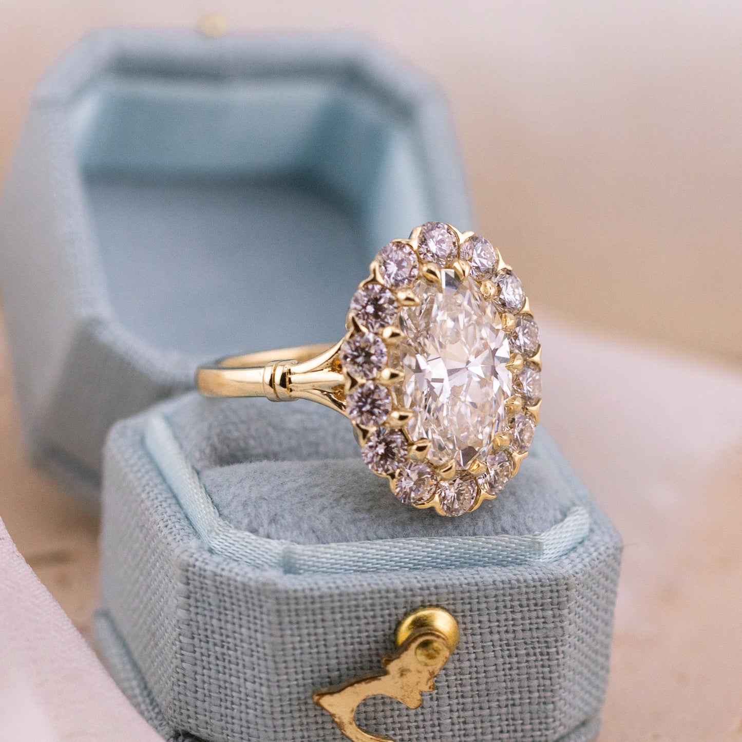 4.01ct Oval Lab Diamond Halo Ring – Callie
